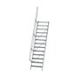 Aluminium vaste trap 60° - loodrechte hoogte 3.150 mm/aantal treden 13/breedte treden 800 mm/treden gemaakt van gegolfd aluminium R 9