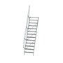 Aluminium vaste trap 60° - loodrechte hoogte 3.150 mm/aantal treden 13/breedte treden 800 mm/treden gemaakt van gegolfd aluminium R 9