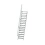Aluminium vaste trap 60° - loodrechte hoogte 3.880 mm/aantal treden 16/breedte treden 800 mm/treden gemaakt van gegolfd aluminium R 9