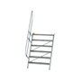 Aluminium vaste trap 60° - loodrechte hoogte 1.450 mm/aantal treden 6/breedte treden 1.000 mm/treden gemaakt van gegolfd aluminium R 9