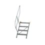 Aluminium vaste trap 45° - loodrechte hoogte 830 mm/aantal treden 4/breedte treden 600 mm/treden gemaakt van gegolfd aluminium R 9