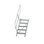 Aluminium vaste trap 45° - loodrechte hoogte 1.040 mm/aantal treden 5/breedte treden 600 mm/treden gemaakt van gegolfd aluminium R 9