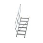 Aluminium vaste trap 45° - loodrechte hoogte 1.250 mm/aantal treden 6/breedte treden 600 mm/treden gemaakt van gegolfd aluminium R 9