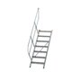 Aluminium vaste trap 45° - loodrechte hoogte 1.460 mm/aantal treden 7/breedte treden 600 mm/treden gemaakt van gegolfd aluminium R 9