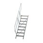 Aluminium vaste trap 45° - loodrechte hoogte 1.670 mm/aantal treden 8/breedte treden 600 mm/treden gemaakt van gegolfd aluminium R 9