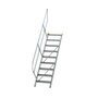 Aluminium vaste trap 45° - loodrechte hoogte 1.870 mm/aantal treden 9/breedte treden 600 mm/treden gemaakt van gegolfd aluminium R 9