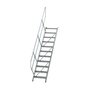 Aluminium vaste trap 45° - loodrechte hoogte 2.290 mm/aantal treden 11/breedte treden 600 mm/treden gemaakt van gegolfd aluminium R 9