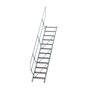 Aluminium vaste trap 45° - loodrechte hoogte 2.500 mm/aantal treden 12/breedte treden 600 mm/treden gemaakt van gegolfd aluminium R 9