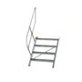 Aluminium vaste trap 45° - loodrechte hoogte 830 mm/aantal treden 4/breedte treden 800 mm/treden gemaakt van gegolfd aluminium R 9
