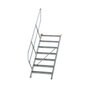 Aluminium vaste trap 45° - loodrechte hoogte 1.460 mm/aantal treden 7/breedte treden 800 mm/treden gemaakt van gegolfd aluminium R 9