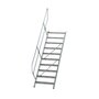 Aluminium vaste trap 45° - loodrechte hoogte 2.080 mm/aantal treden 10/breedte treden 800 mm/treden gemaakt van gegolfd aluminium R 9