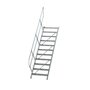 Aluminium vaste trap 45° - loodrechte hoogte 2.290 mm/aantal treden 11/breedte treden 800 mm/treden gemaakt van gegolfd aluminium R 9