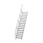 Aluminium vaste trap 45° - loodrechte hoogte 3.330 mm/aantal treden 16/breedte treden 800 mm/treden gemaakt van gegolfd aluminium R 9