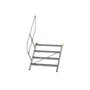 Aluminium vaste trap 45° - loodrechte hoogte 830 mm/aantal treden 4/breedte treden 1.000 mm/treden gemaakt van gegolfd aluminium R 9