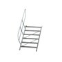 Aluminium vaste trap 45° - loodrechte hoogte 1.250 mm/aantal treden 6/breedte treden 1.000 mm/treden gemaakt van gegolfd aluminium R 9