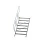 Aluminium vaste trap 45° - loodrechte hoogte 1.460 mm/aantal treden 7/breedte treden 1.000 mm/treden gemaakt van gegolfd aluminium R 9