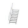 Aluminium vaste trap 45° - loodrechte hoogte 1.870 mm/aantal treden 9/breedte treden 1.000 mm/treden gemaakt van gegolfd aluminium R 9