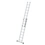 Aluminium 2-delige opsteekladder  - met stabilisatiebalk/werkhoogte 5.2 m/ladderlengte uitgeschoven 4.08 m/ladderlengte ingeschoven 2.5 m/aantal sporten 2x8/breedte ladder 420 mm