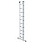 Aluminium 2-delige opsteekladder  - met stabilisatiebalk/werkhoogte 6 m/ladderlengte uitgeschoven 4.92 m/ladderlengte ingeschoven 3 m/aantal sporten 2x10/breedte ladder 420 mm