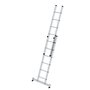 Aluminium 2-delige opsteekladder  - met Nivello stabilisatiebalk/werkhoogte 4.1 m/ladderlengte uitgeschoven 2.96 m/ladderlengte ingeschoven 1.94 m/aantal sporten 2x6/breedte ladder 420 mm