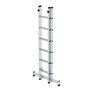 Aluminium 2-delige opsteekladder  - met Nivello stabilisatiebalk/werkhoogte 4.1 m/ladderlengte uitgeschoven 2.96 m/ladderlengte ingeschoven 1.94 m/aantal sporten 2x6/breedte ladder 420 mm