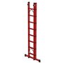 Kunststof 2-delige opsteekladder  - met stabilisatiebalk/werkhoogte 5.2 m/ladderlengte uitgeschoven 4.18 m/ladderlengte ingeschoven 2.5 m/aantal sporten 2x8/breedte ladder 420 mm