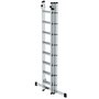 Aluminium 3-delige opsteekladder  - met stabilisatiebalk/werkhoogte 6.9 m/ladderlengte uitgeschoven 5.86 m/ladderlengte ingeschoven 2.5 m/aantal sporten 3x8/breedte ladder 500 mm