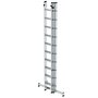 Aluminium 3-delige opsteekladder  - met Nivello stabilisatiebalk/werkhoogte 8 m/ladderlengte uitgeschoven 6.98 m/ladderlengte ingeschoven 3 m/aantal sporten 3x10/breedte ladder 500 mm
