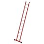 Kunststof enkele ladder - met stabilisatiebalk/werkhoogte 4,7 m/ladderlengte 3,58 m/aantal sporten 12/breedte ladder 420 mm