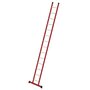 Kunststof enkele ladder - met stabilisatiebalk/werkhoogte 5,3 m/ladderlengte 4,14 m/aantal sporten 14/breedte ladder 420 mm