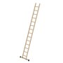 Houten enkele ladder - met stabilisatiebalk/werkhoogte 5.3 m/ladderlengte 4.16 m/aantal sporten 14/breedte ladder 420 mm