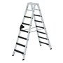 Aluminium trap tweezijdig oploopbaar met clip step R13 - werkhoogte 3.400 mm/totale hoogte 1.850 mm/aantal treden 2x8/belastbaar tot 250 kg