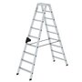Aluminium trap tweezijdig oploopbaar - werkhoogte 3.600 mm/totale hoogte 2.080 mm/aantal treden 2x9/belastbaar tot 150 kg