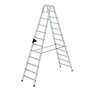 Aluminium trap tweezijdig oploopbaar - werkhoogte 4.300 mm/totale hoogte 2.790 mm/aantal treden 2x12/belastbaar tot 150 kg