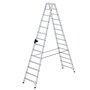 Aluminium trap tweezijdig oploopbaar - werkhoogte 4.800 mm/totale hoogte 3.250 mm/aantal treden 2x14/belastbaar tot 150 kg
