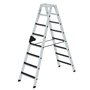 Aluminium trap tweezijdig oploopbaar met clip step R13 - werkhoogte 3.400 mm/totale hoogte 1.850 mm/aantal treden 2x8/belastbaar tot 150 kg
