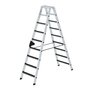 Aluminium trap tweezijdig oploopbaar met clip step R13 - werkhoogte 3.600 mm/totale hoogte 2.080 mm/aantal treden 2x9/belastbaar tot 150 kg