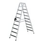 Aluminium trap tweezijdig oploopbaar met clip step R13 - werkhoogte 3.850 mm/totale hoogte 2.320 mm/aantal treden 2x10/belastbaar tot 150 kg