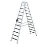 Aluminium trap tweezijdig oploopbaar met clip step R13 - werkhoogte 4.300 mm/totale hoogte 2.790 mm/aantal treden 2x12/belastbaar tot 150 kg
