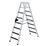 Aluminium trap tweezijdig oploopbaar met clip step - werkhoogte 3.400 mm/totale hoogte 1.850 mm/aantal treden 2x8/belastbaar tot 150 kg