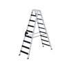 Aluminium trap tweezijdig oploopbaar met clip step relax - werkhoogte 3.600 mm/totale hoogte 2.080 mm/aantal treden 2x9/belastbaar tot 150 kg