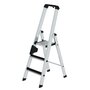 Aluminium trap eenzijdig oploopbaar met clip step - werkhoogte 2.700 mm/platformhoogte 670 mm/aantal treden 3/belastbaar tot 150 kg