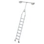 Verrijdbare aluminium stellingladder - draaibaar/buitenbreedte 400 mm/ladder lengte 2.28 m/verticale ophanghoogte 3.06 m/aantal treden 8