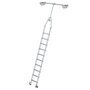 Verrijdbare aluminium stellingladder - draaibaar/buitenbreedte 400 mm/ladder lengte 2.78 m/verticale ophanghoogte 3.53 m/aantal treden 10