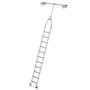 Verrijdbare aluminium stellingladder - draaibaar/buitenbreedte 400 mm/ladder lengte 3.03 m/verticale ophanghoogte 3.76 m/aantal treden 11