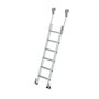 Verrijdbare aluminium stellingladder - buitenbreedte 420 mm/ladder lengte 1.69 m/verticale ophanghoogte 1.92 m/aantal treden 6