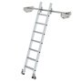 Verrijdbare aluminium stellingladder - buitenbreedte 400 mm/ladder lengte 2.03 m/verticale ophanghoogte 1.73 m/aantal treden 7