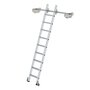 Verrijdbare aluminium stellingladder - buitenbreedte 400 mm/ladder lengte 2.53 m/verticale ophanghoogte 2.2 m/aantal treden 9
