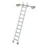 Verrijdbare aluminium stellingladder - buitenbreedte 400 mm/ladder lengte 2.78 m/verticale ophanghoogte 2.44 m/aantal treden 10