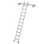 Verrijdbare aluminium stellingladder - buitenbreedte 400 mm/ladder lengte 3.03 m/verticale ophanghoogte 2.67 m/aantal treden 11